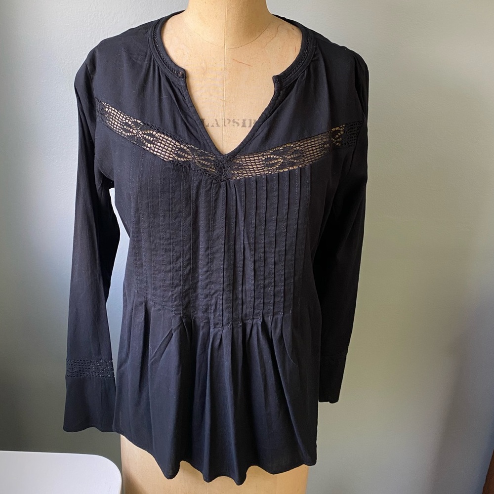 NWT Old Navy Black Peasant Shirt Medium